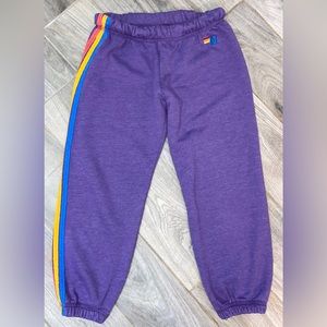 Aviator Nation Cropped Sweatpants - Purple